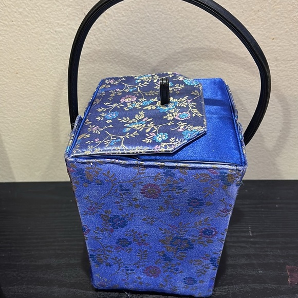 Elegant Chinese box Blue Floral Women's Handbag - Picture 3 of 8